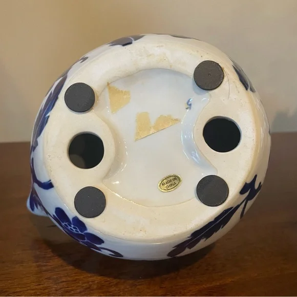 Blue and White Ceramic Rooster Figurine - Picture 3 of 7